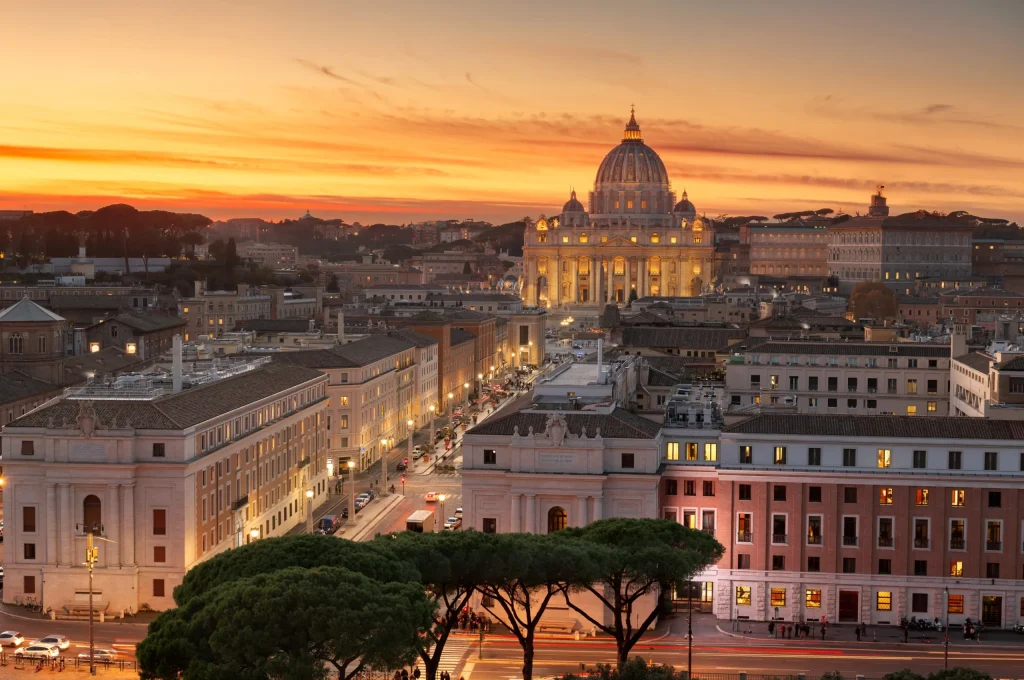 Vatican City St. Peter Basilica Sunset